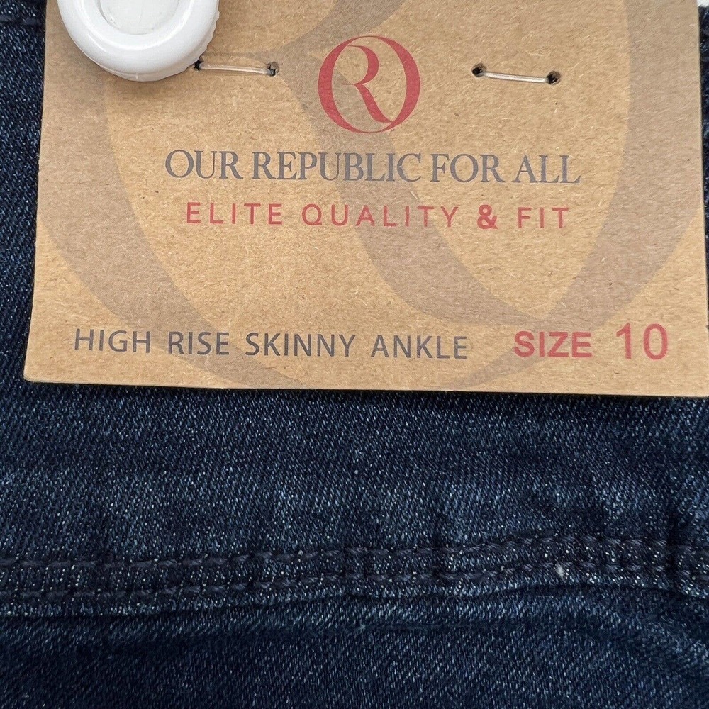ROCK & REPUBLIC Women High Rise Skinny Ankle Stretch Blue Jeans Size 10 (29x26) - Picture 11 of 13